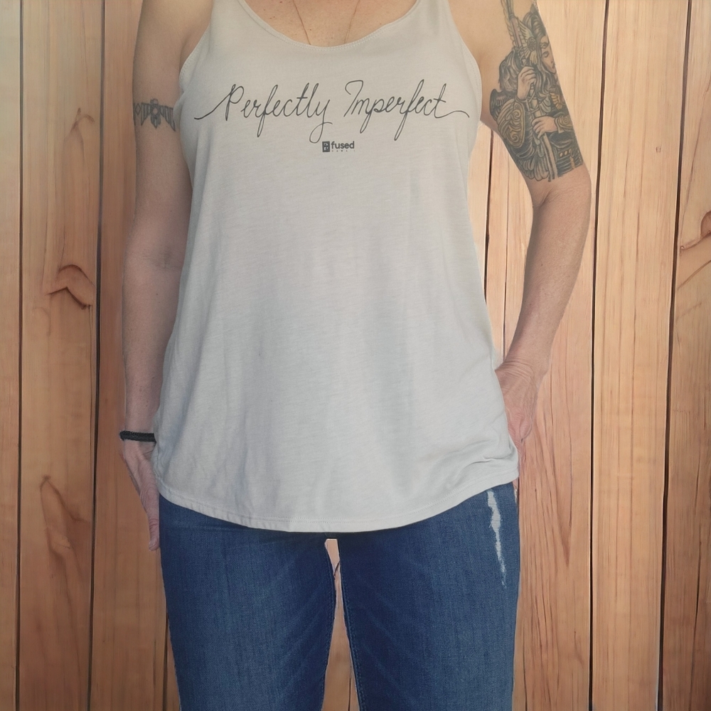 Fused Hawaii 'Pefectly Imperfect' Tank Top Tan/ Beige Color Size M Medium